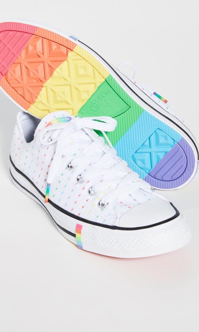 White discount rainbow converse