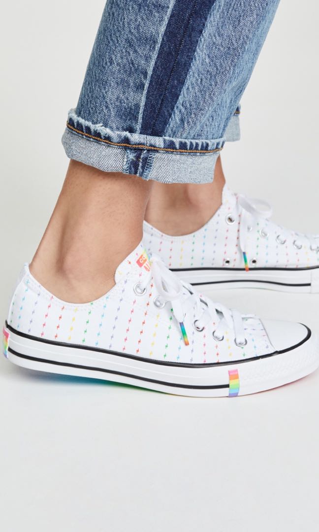 White rainbow clearance converse