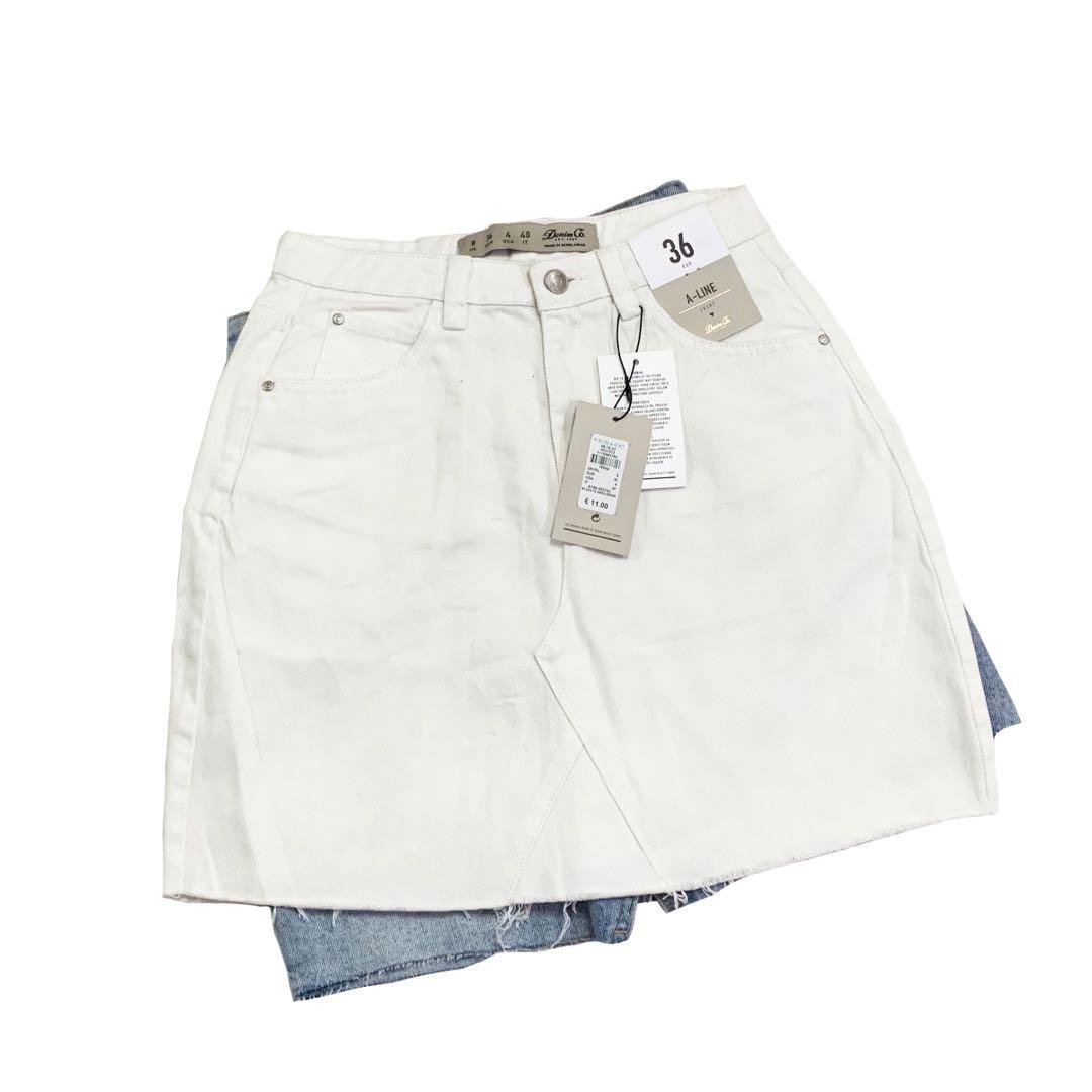 white jeans skirt