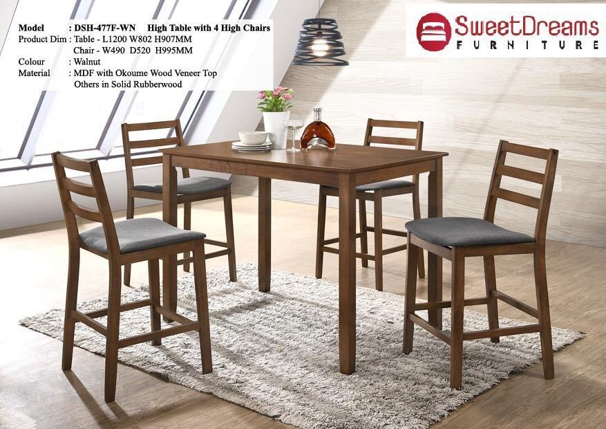 Dining Set High Table Bar Chair Furniture Tables Chairs On Carousell