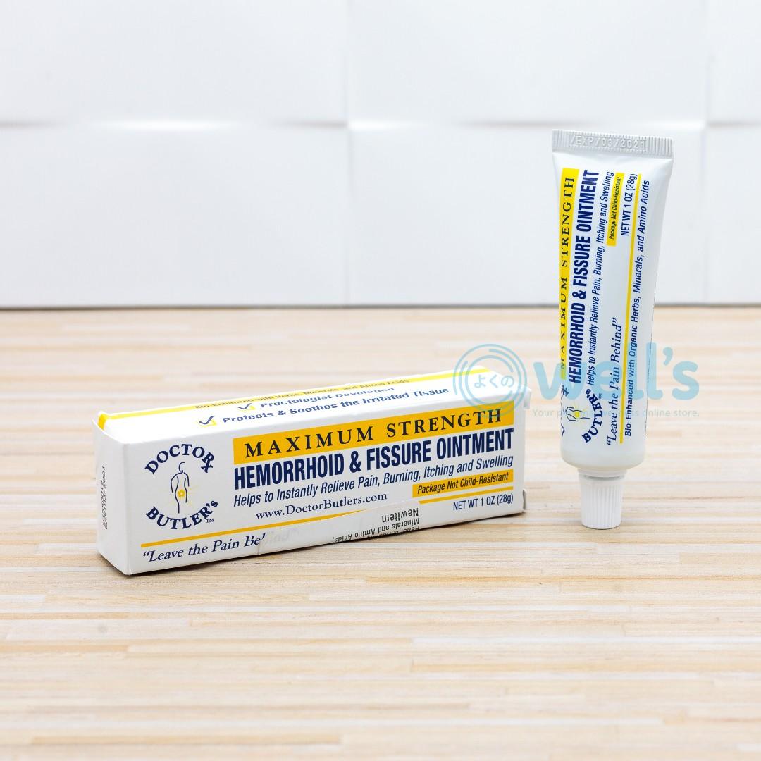 Doctor Butler's Hemorrhoid and Fissure Ointment. Rapid Relief from Rectal Pain, Bleeding