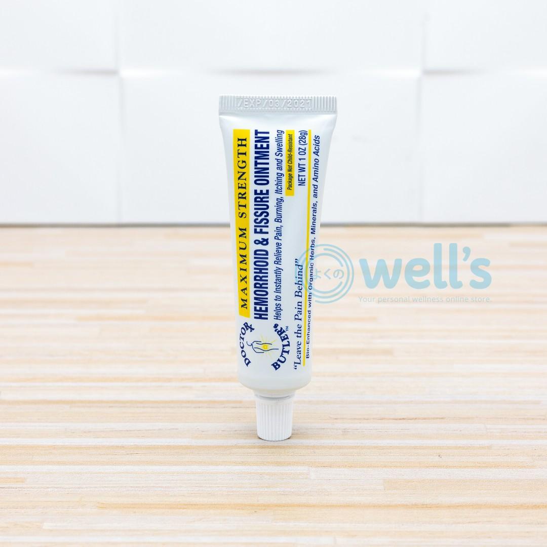 Doctor Butler's Hemorrhoid and Fissure Ointment. Rapid Relief from Rectal Pain, Bleeding