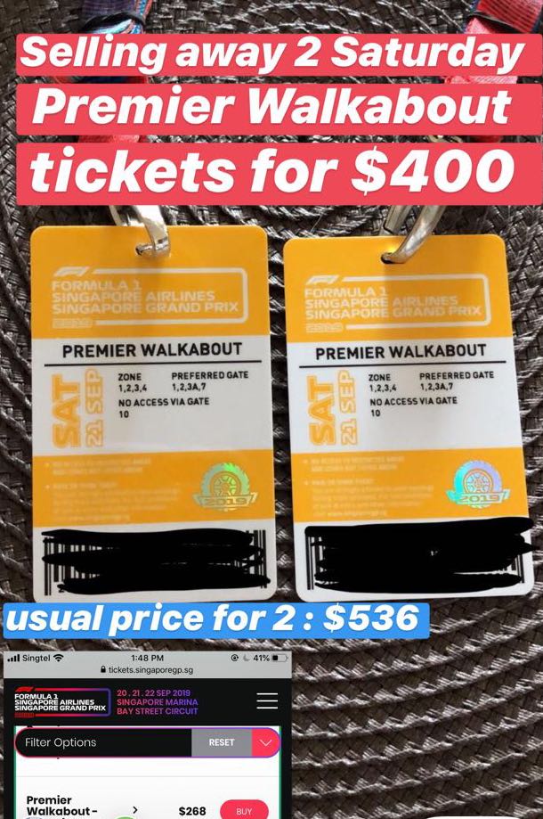 F1 tickets Tickets Vouchers Event Tickets on Carousell