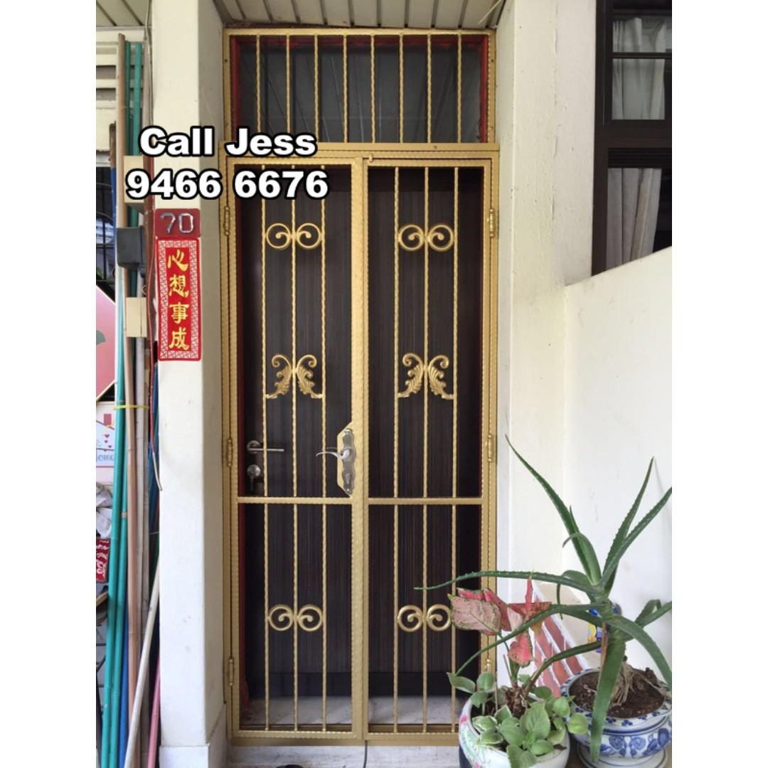 Hdb Nice Design Mild Steel Gate With Laminate And Wooden Design Home Services Renovations On Carousell