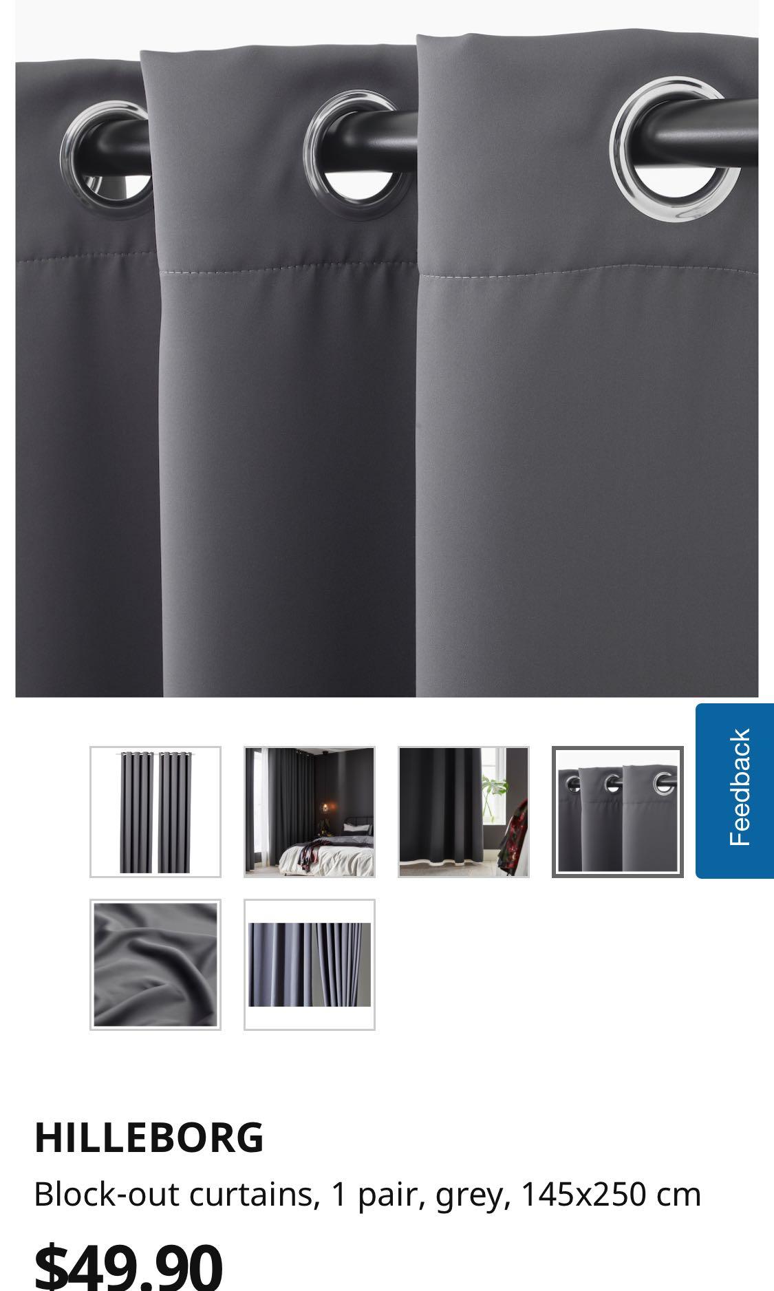Hilleborg Ikea Blackout Curtains Furniture Home Decor Others On Carousell