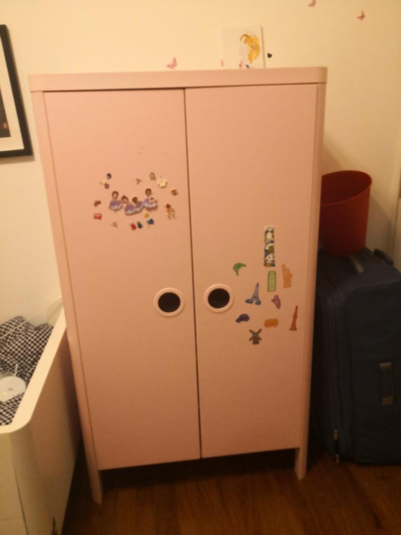 Light Pink Busunge Ikea Wardrobe For Kids Furniture Shelves