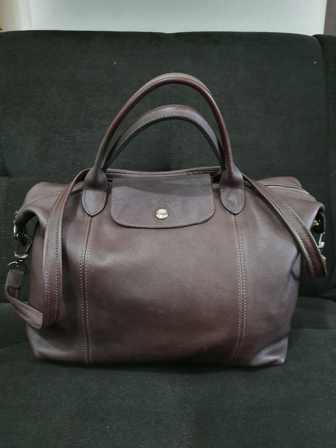 longchamp cuir taupe
