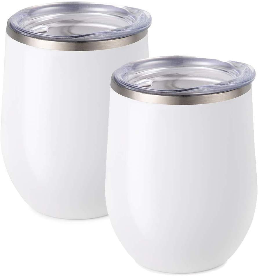 Maars Bev Stainless Steel Stemless Wine Glass Tumbler With Lid Vacuum Insulated 12 Oz White Cup Spill Proof Travel Friendly Classic Cocktail Drinkware 2 Pack Set Home Appliances Kitchenware On Carousell