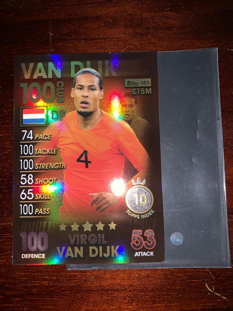 Match Attax 101 Virgil van Dijk 100 Club 2019
