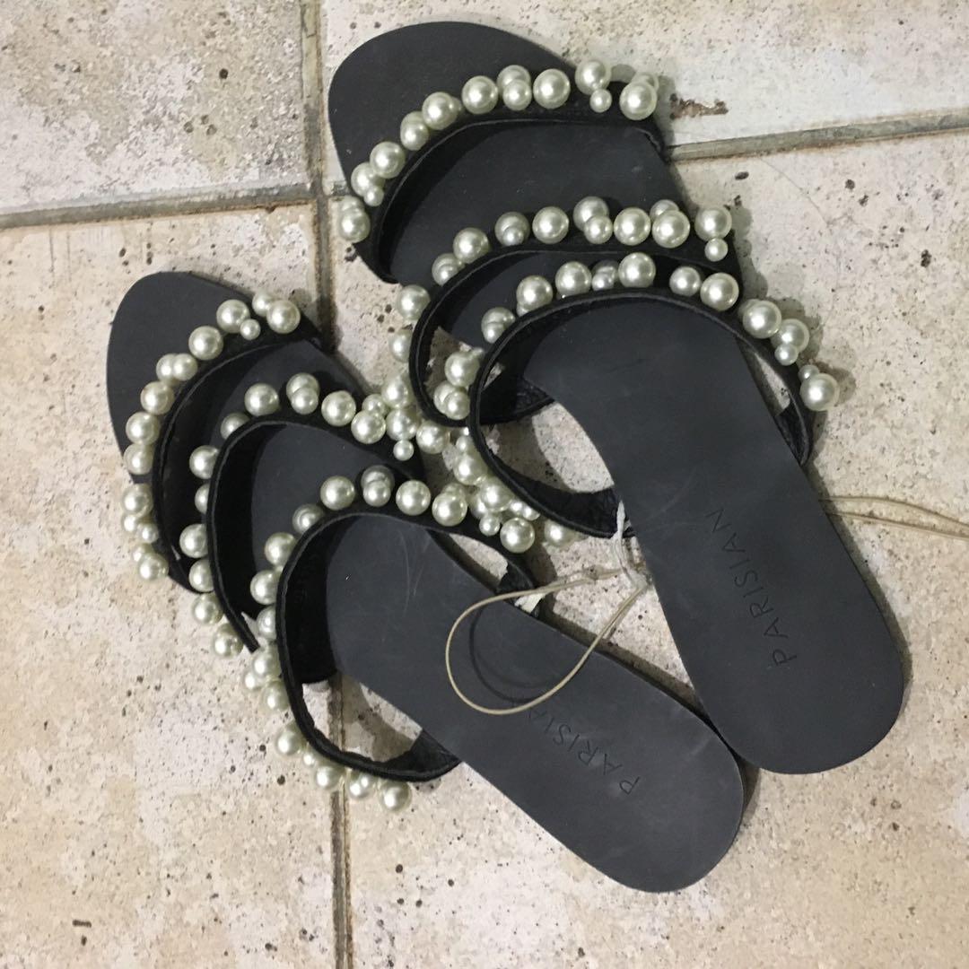 *NEW* Parisian pearl sandals (Category: Flats & Sandals) located in Mandaluyong City. Submitted by goodbyethingsph (Listing ID 252466869, Image 1). Description: Worn once, to fit. Original price: Php 799.75 Size: 7 MOP: BDO and BPI deposit ONLY SF c/o buyer Shipping via Xend (FIXED SF) To be shipped within 2-3 business from payment date No returns. Meet up only in Powerplant Mall. RFS: decluttering *PIOG.