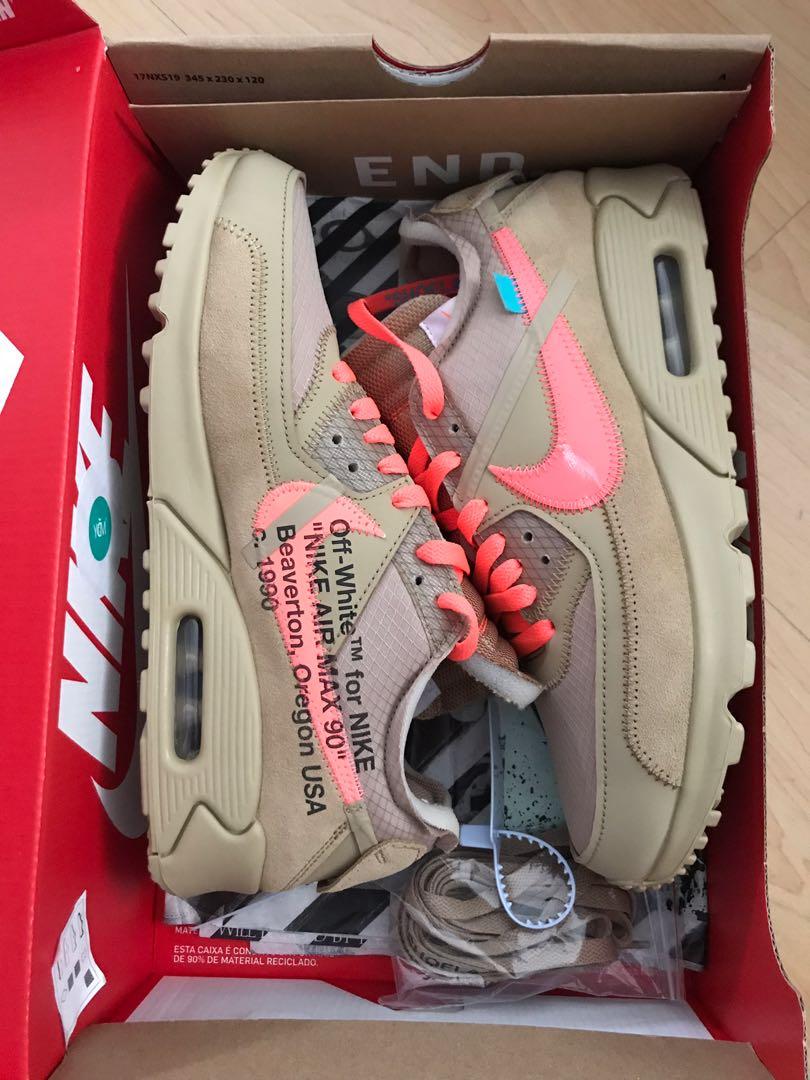 Off White Air Max 90 Desert Ore size 9.5US Men s Fashion Footwear Sneakers on Carousell