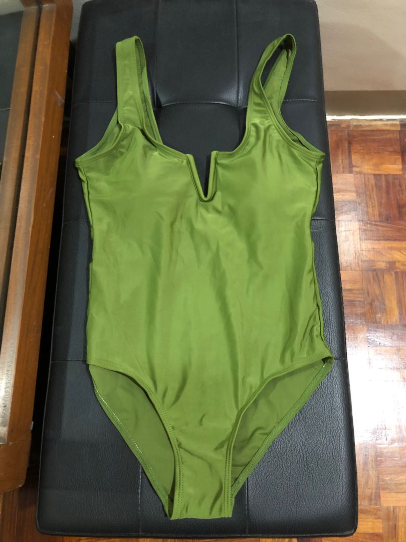 olive green swimsuit