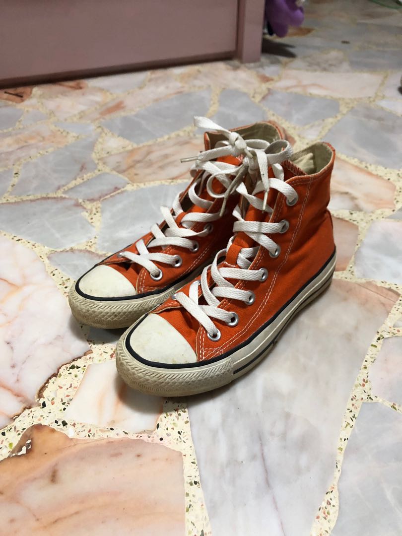 orange converse high cut shoes, Women's 