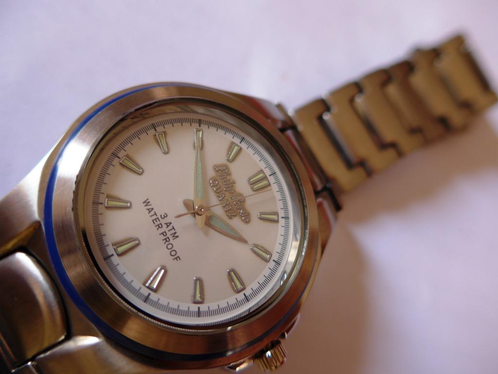 Philip Persio Quartz Large Round White Dial Watch Men s Fashion