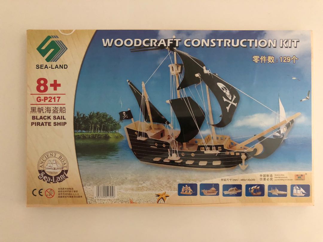 Pirate Ship Woodcraft Kit, Hobbies & Toys, Stationery & Craft, Handmade Craft on Carousell