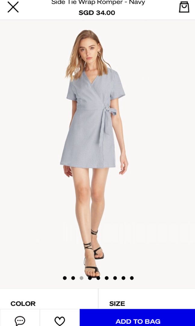 Wrap tie romper Outlet