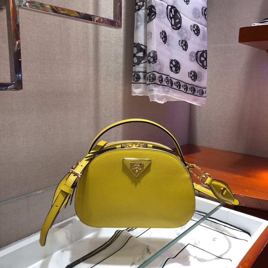 Odette Shoulder Bag Yellow Saffiano Leather