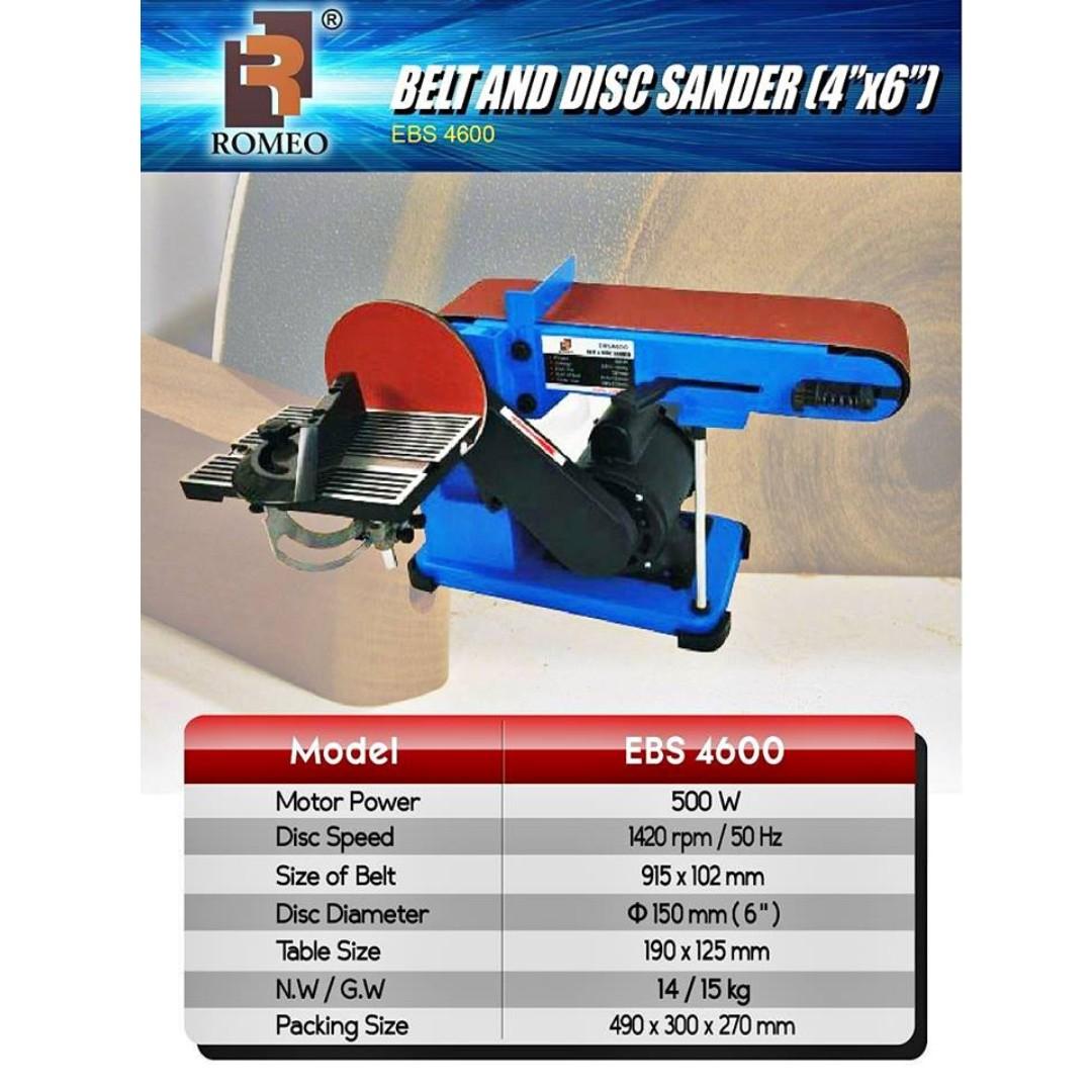 Romeo 4 X 6 500watt Belt Sander Ebs4600 Everything Else On