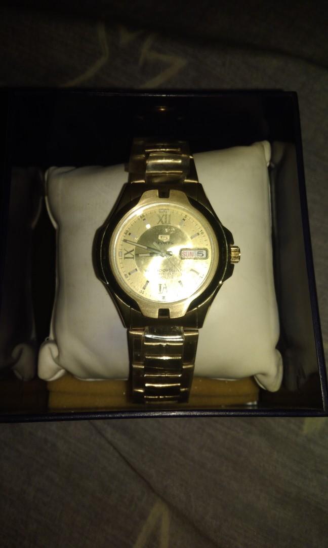 Seiko 5 23 Jewels Gold Automatic Men S Fashion Watches On Carousell