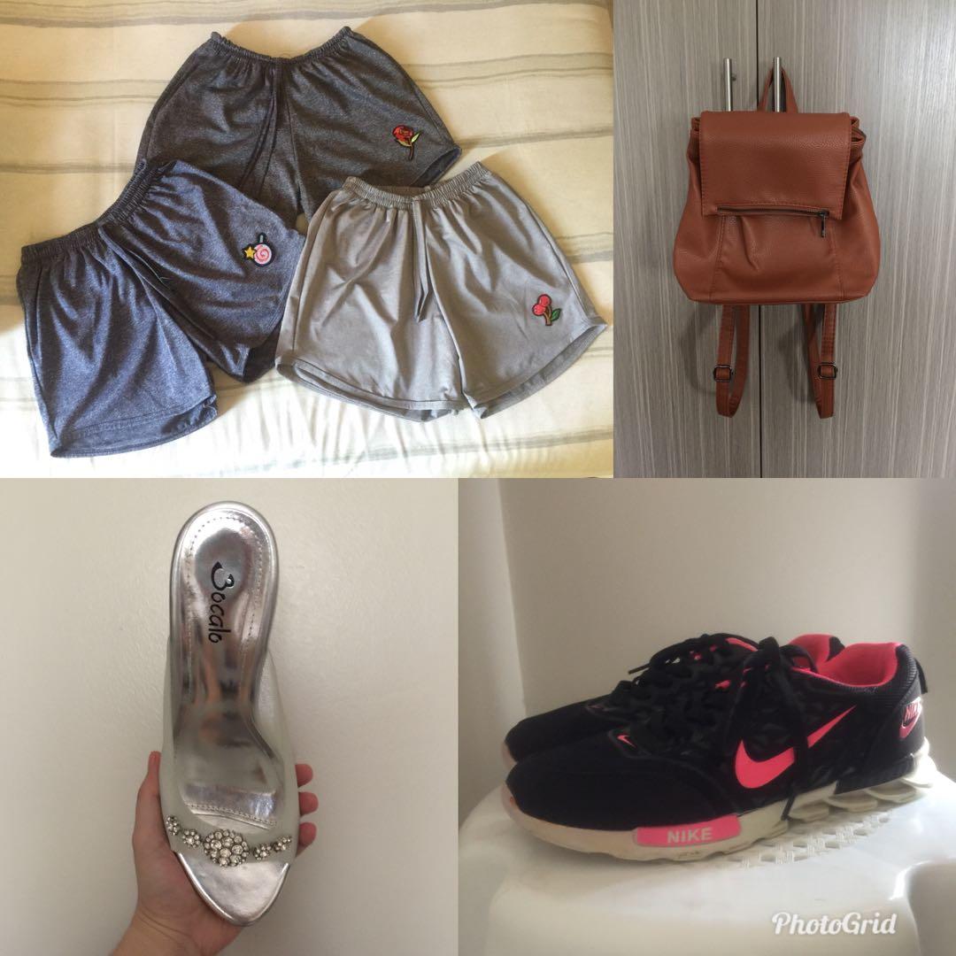 nike bag and sandals set