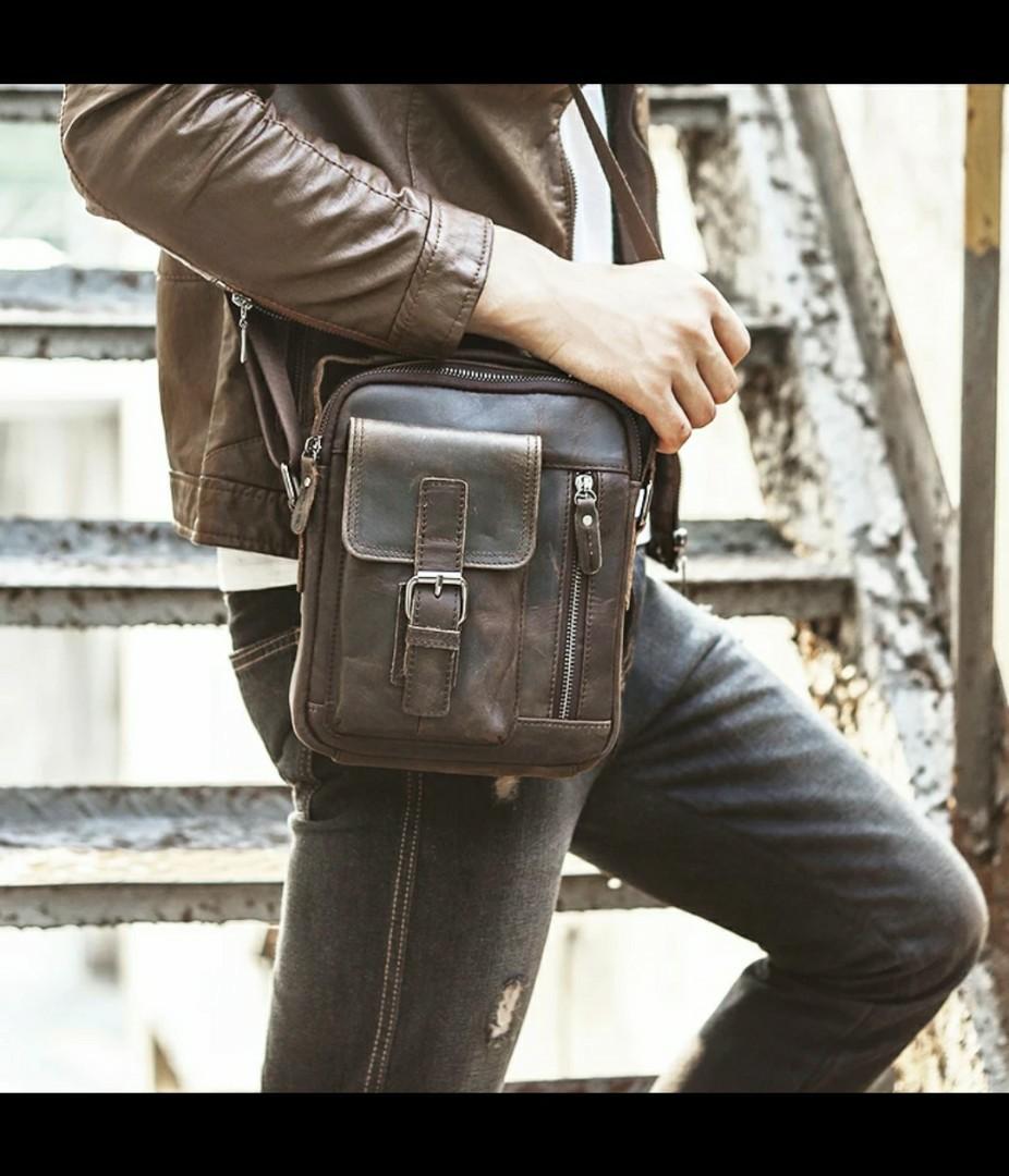 Genuine leather hotsell bag for men