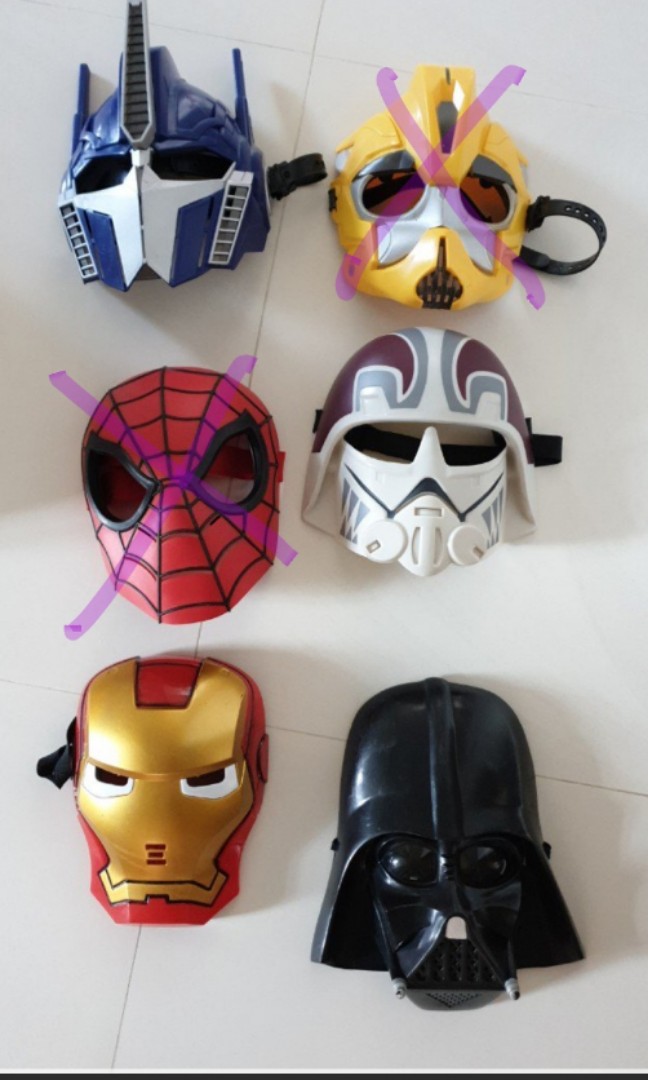 Transformers Spiderman Starwars Face Mask Toys Games Others On Carousell