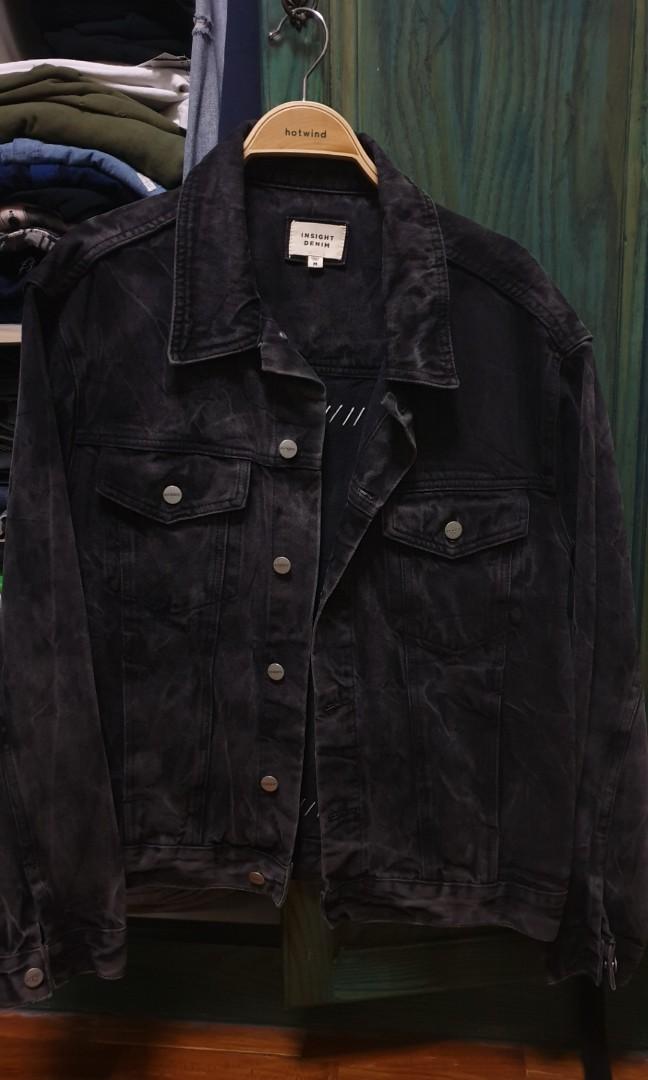 Vintage Insight black denim jacket sz M 