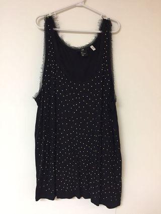 H&M black with gold sparkles top