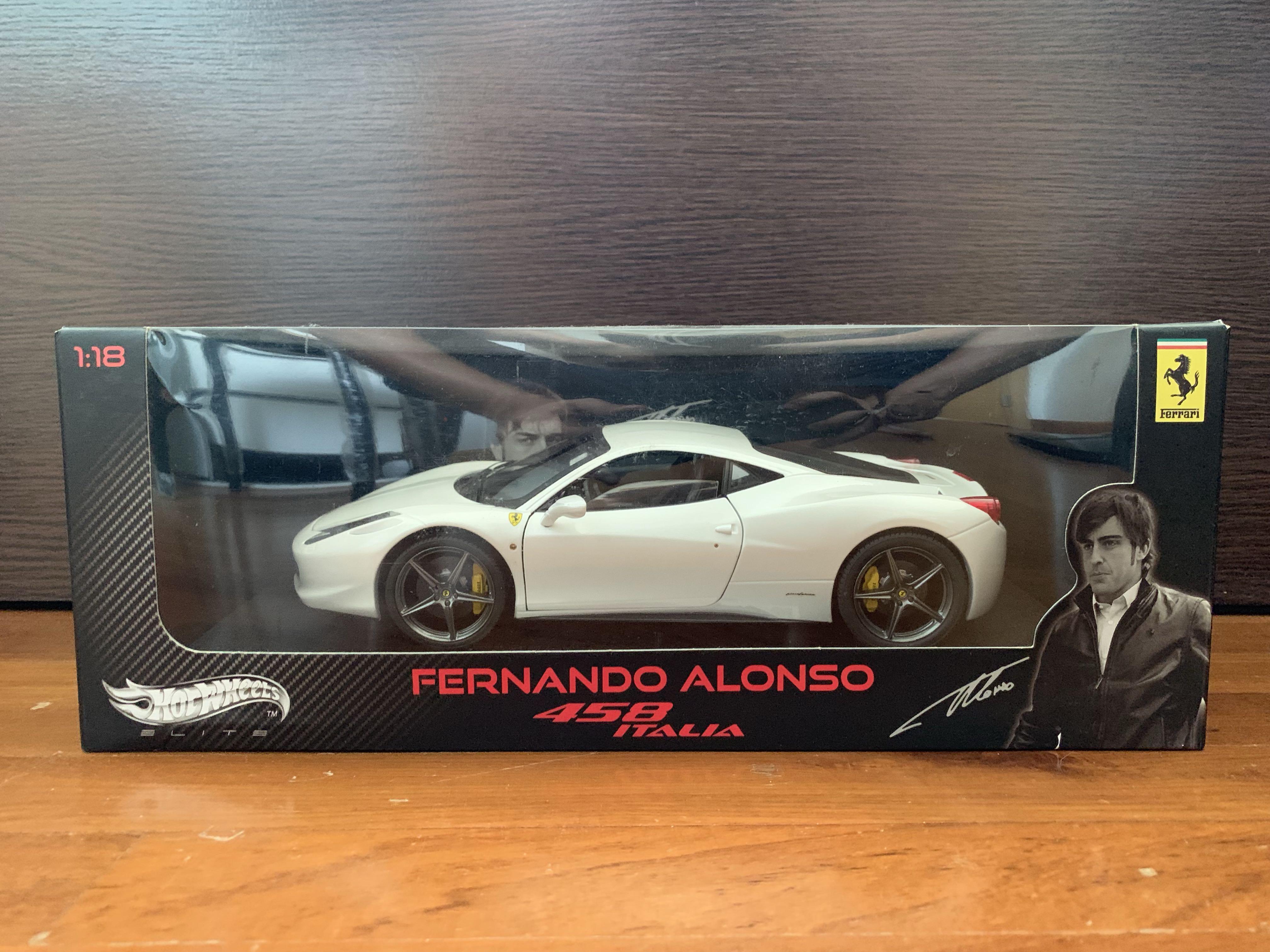 1 18 Hot Wheels Elite Ferrari 458 Alonso Edition Hobbies Toys