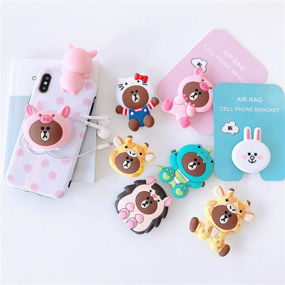 3 12 Line Friends Pop Socket Mobile Phones Tablets Mobile Tablet Accessories Mobile Accessories On Carousell
