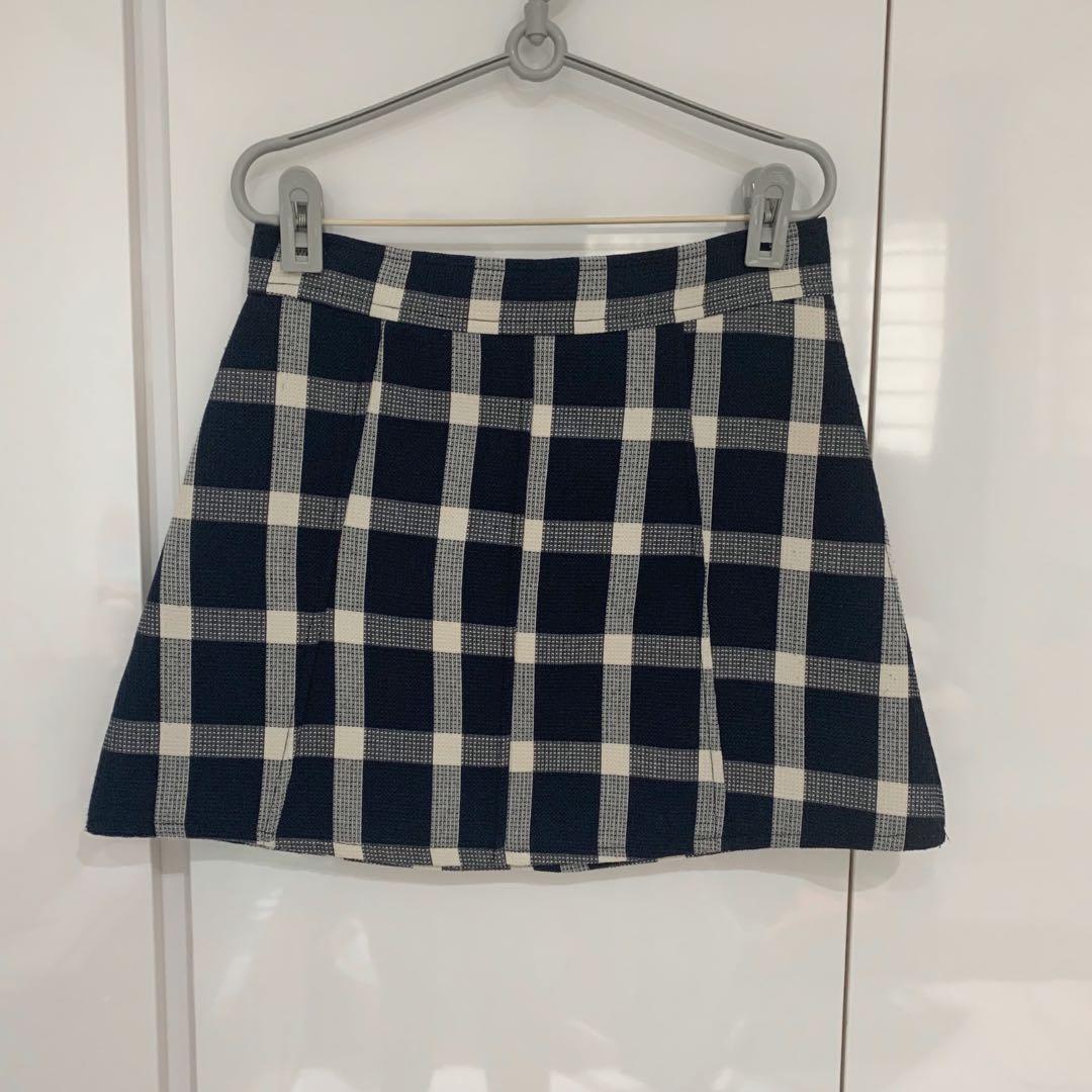 checkered grid skirt