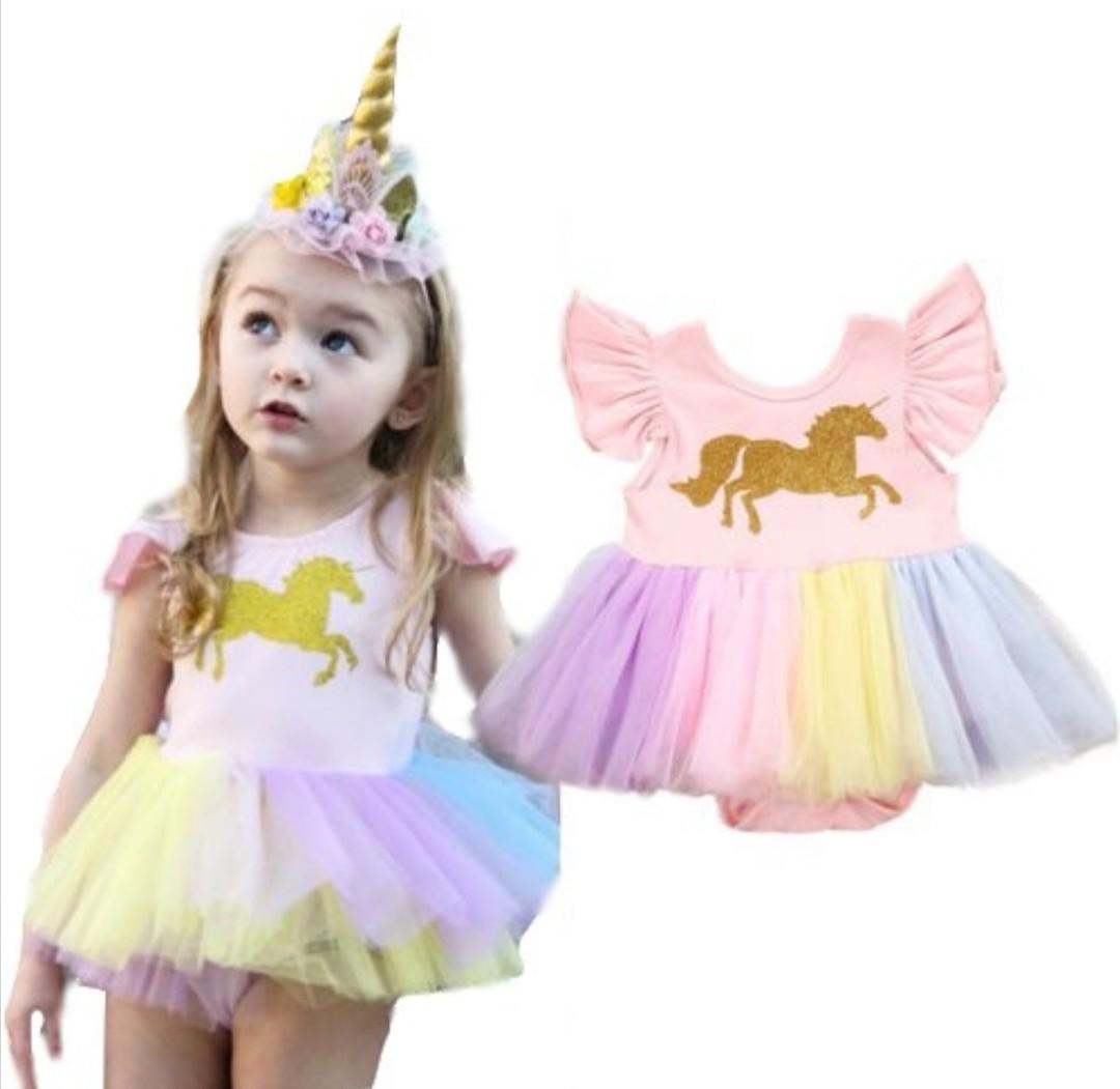 Baby Girls Unicorn Lace Tutu Fancy Dress Babies Kids Babies