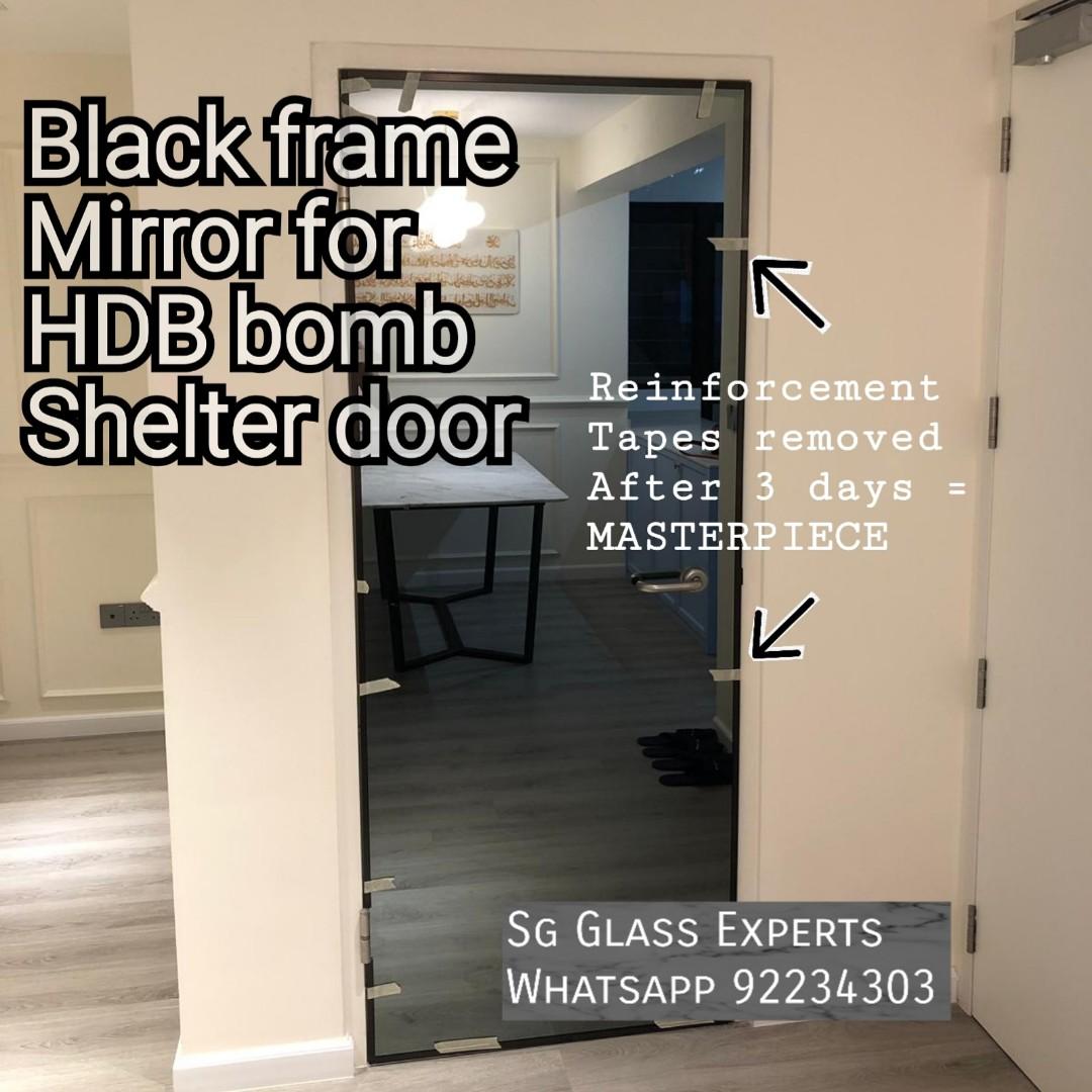 Black Frame Custom Mirror For Bomb Shelter Carousell