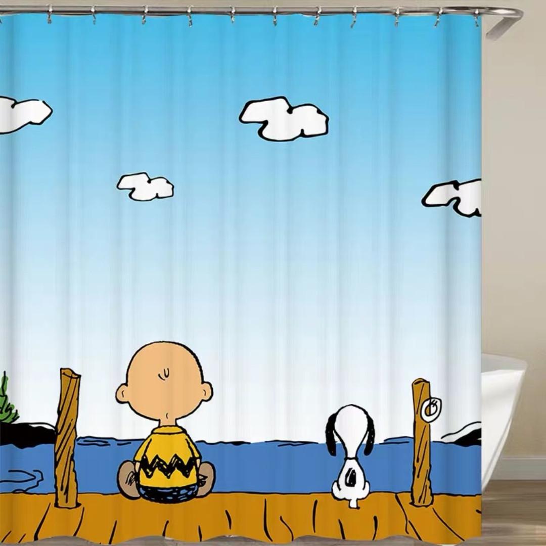Charlie Brown And Snoopy Shower Curtain Comic Cartoon