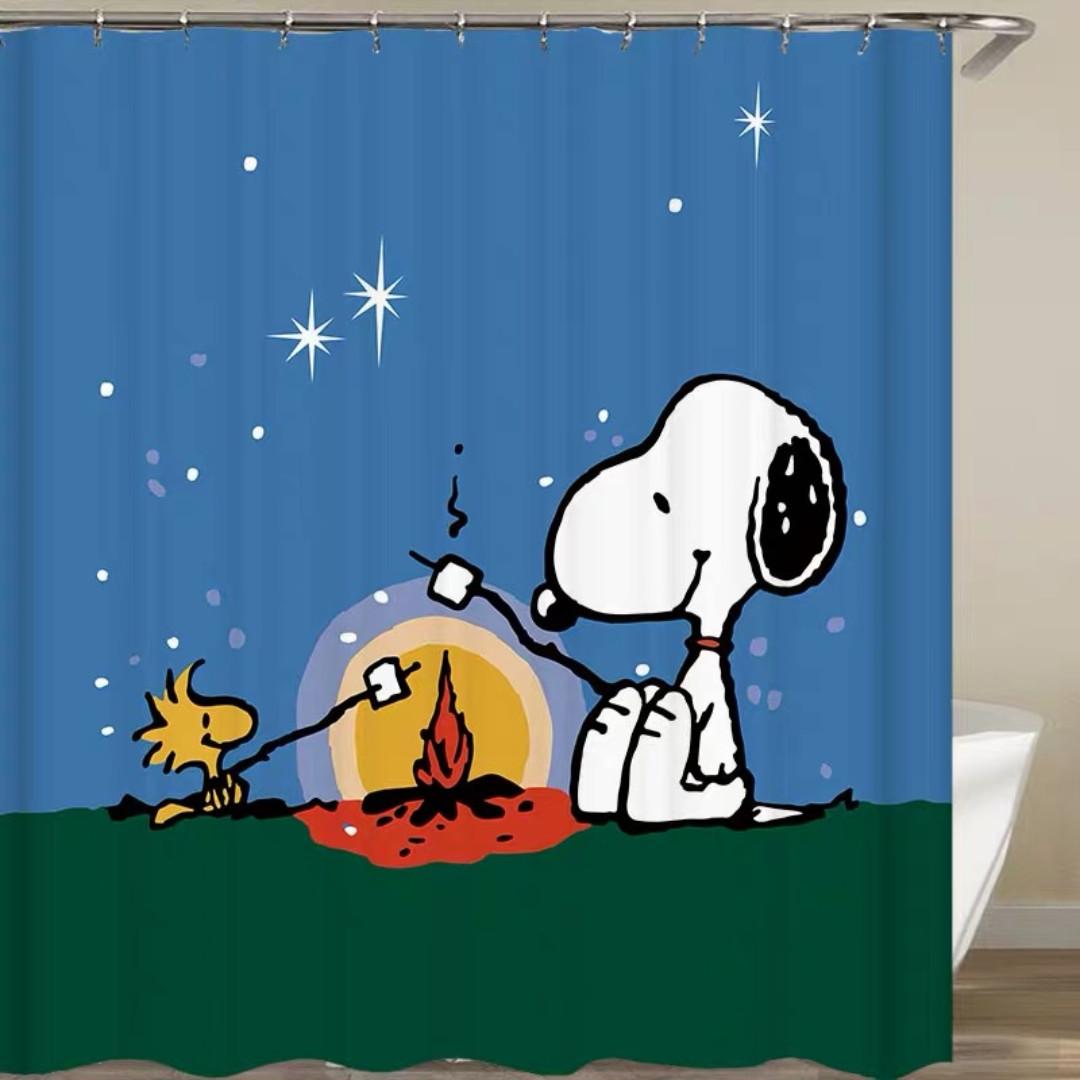 Charlie Brown And Snoopy Shower Curtain Comic Cartoon