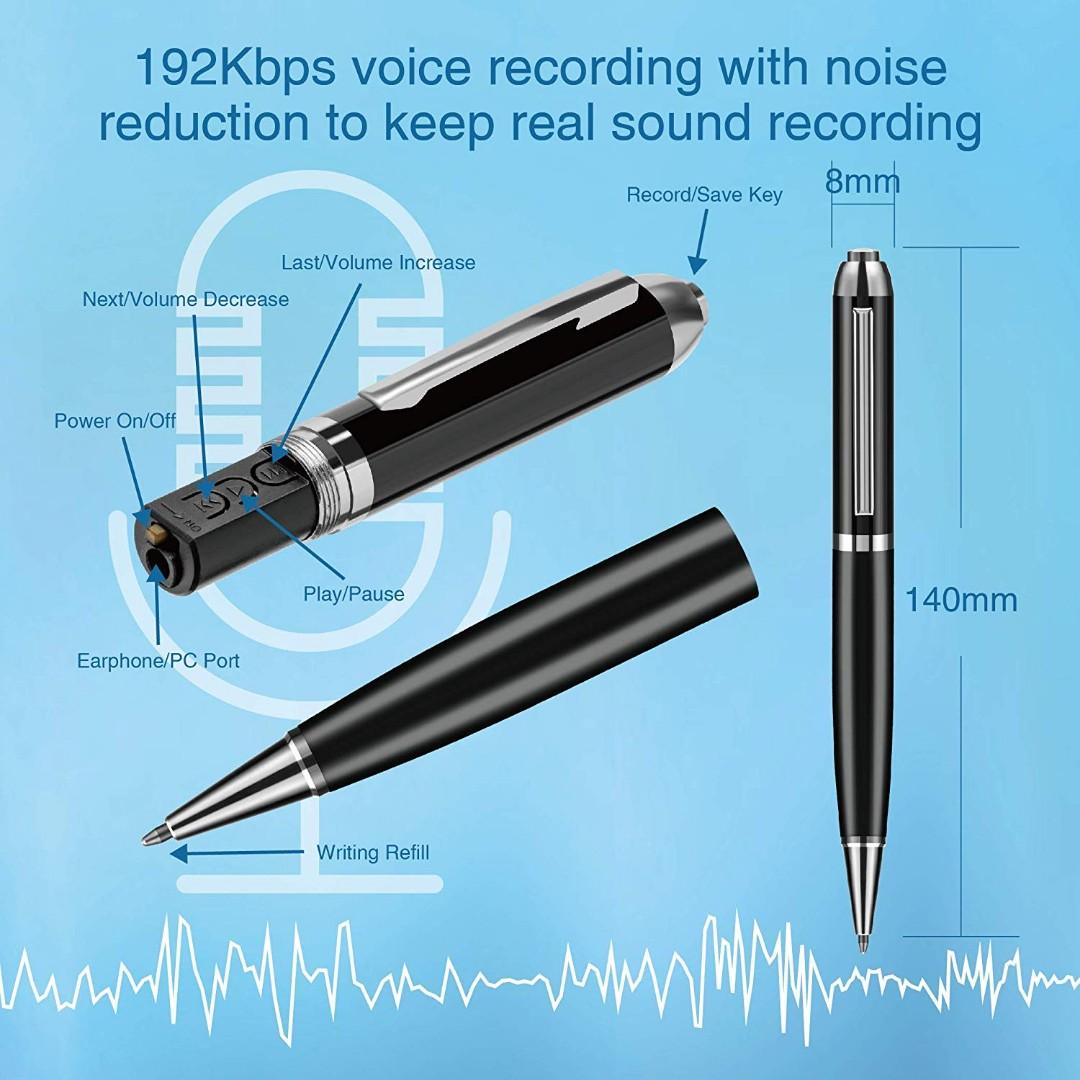 Digital Voice Activated Recorder Pen for Lectures, 16GB Mini Audio