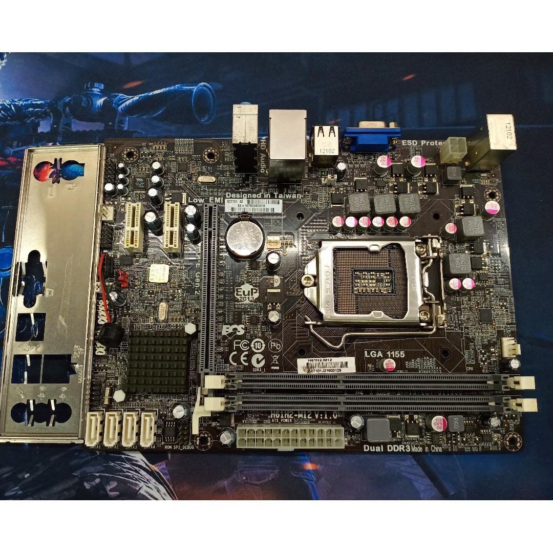 ECS H61H2-M12 (V1.0) Intel LGA 1155 H61 Chipset Support ...
