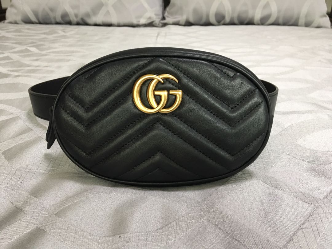 Gg Marmont Leather Belt Bag
