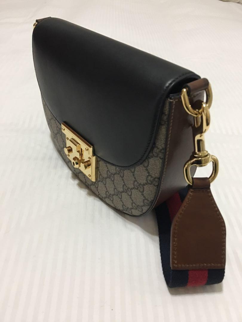 Padlock medium gg shoulder bag black store