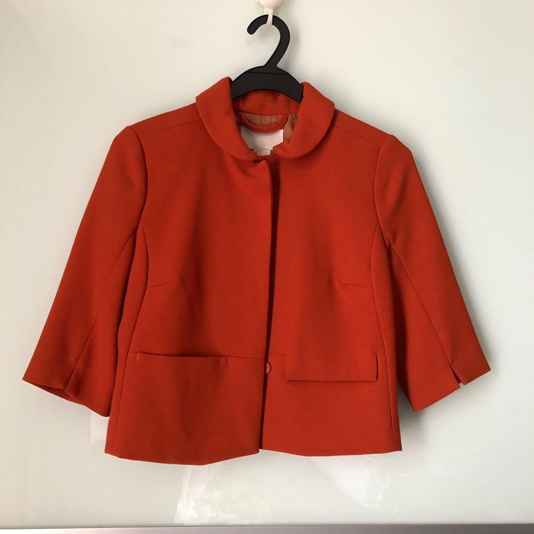 Hu0026M Burnt Orange Cropped Jacket, Women's Fashion, Coats, Jackets and  Outerwear on Carousell