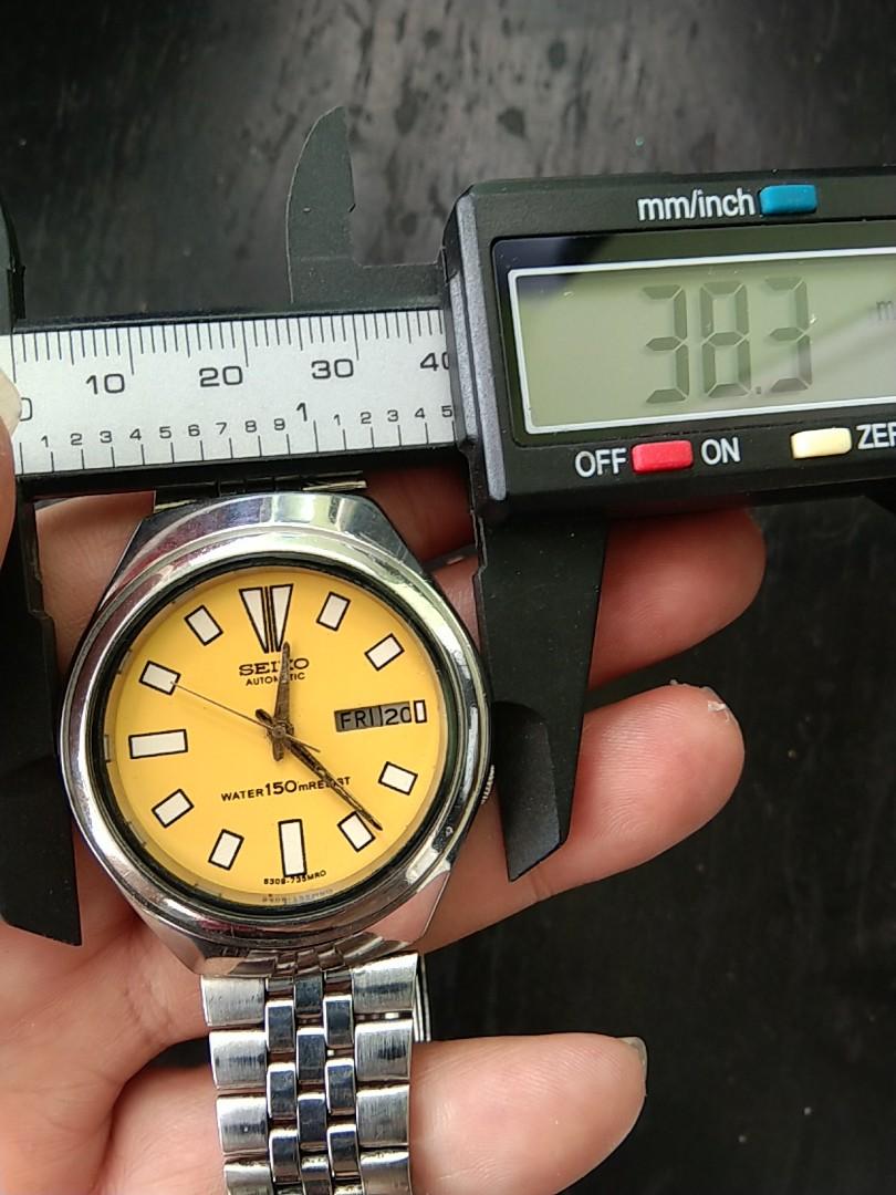 Jam Tangan Original Automatic Seiko dial modif kuning, Fesyen Pria, Jam ...