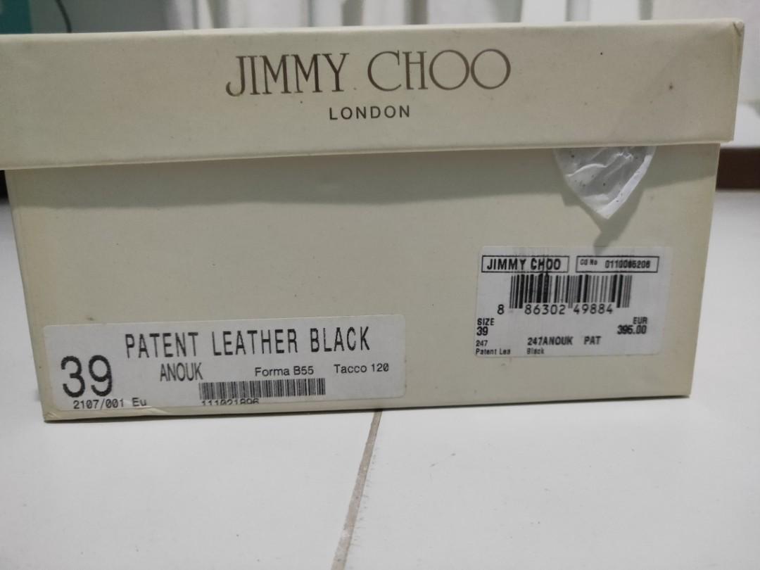 JIMMY CHOO PATENT LEATHER BLACK (ANOUK) SIZE 39, Women's JIMMY CHOO PATENT LEATHER BLACK (ANOUK) SIZE 39, Women's