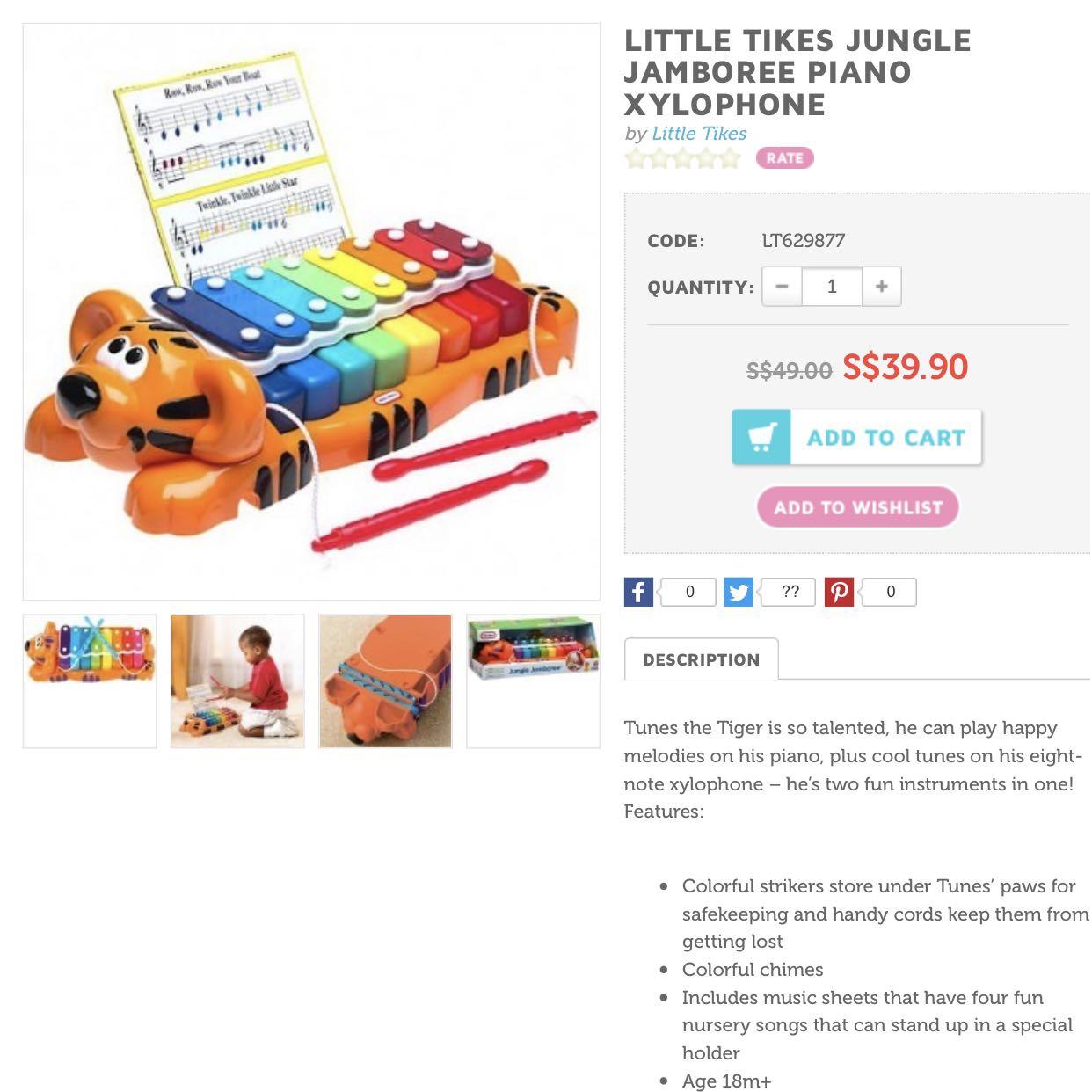 Little Tikes Jungle Jamboree Piano Xylophone Babies Kids Toys Walkers On Carousell