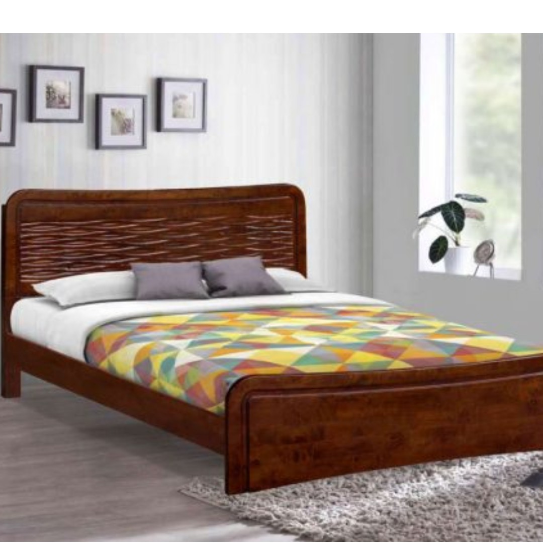 Longlife Rome60 Wooden Bed Frame Queen Size Malaysian Wood Bed Frame Home Furniture Home Furniture Furniture Fixtures Beds Mattresses On Carousell
