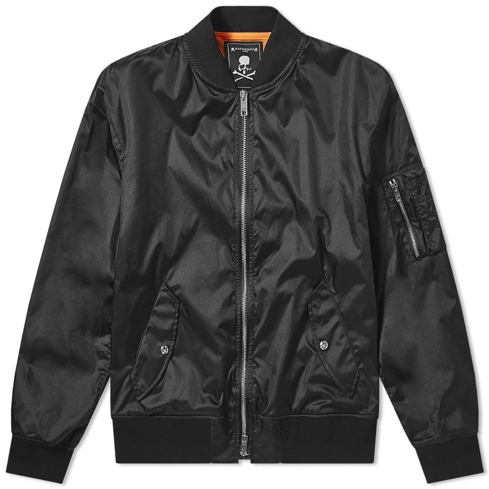 Rare Mastermind World Patch Skull MA 1 Bomber Jacket Men s
