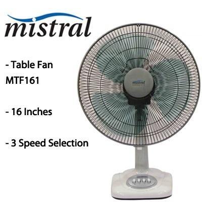 Mistral Mtf161 Table Fan 16 Inches Grey Home Appliances