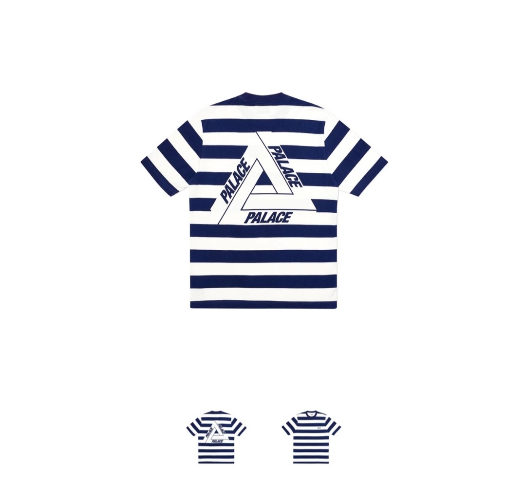 Palace T shirt stripe Navy Men s Fashion Tops Sets Tshirts