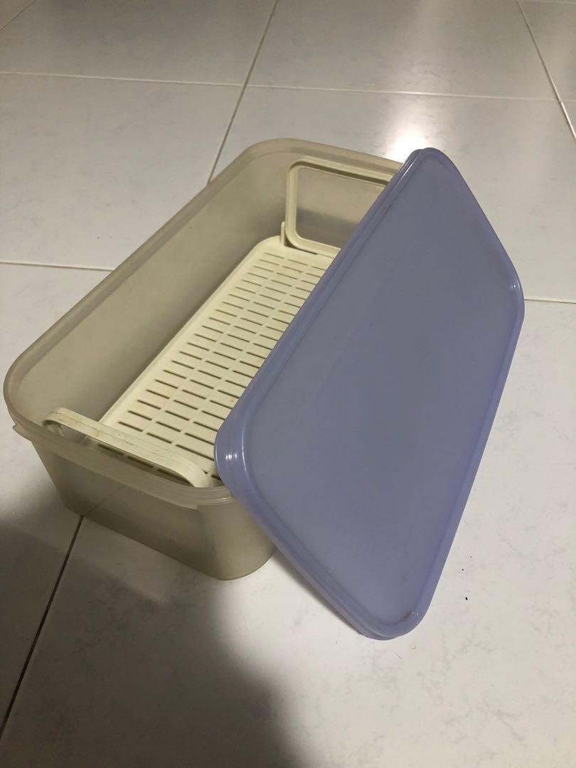 Plastic Container (Category: Food Organisation & Storage) located in Singapore. Submitted by warehouseraider (Listing ID 252534514, Image 3). Description: About 6 L volume Good for storing fruit and vegetables Can keep in the fridge .