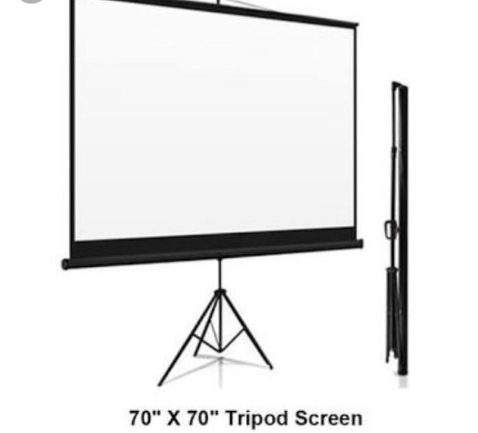 Projector Screen 70" x70" Tripod Type (Category: Projectors) located in Manila. Submitted by goodviber.corp (Listing ID 252634551, Image 1). Description: .
