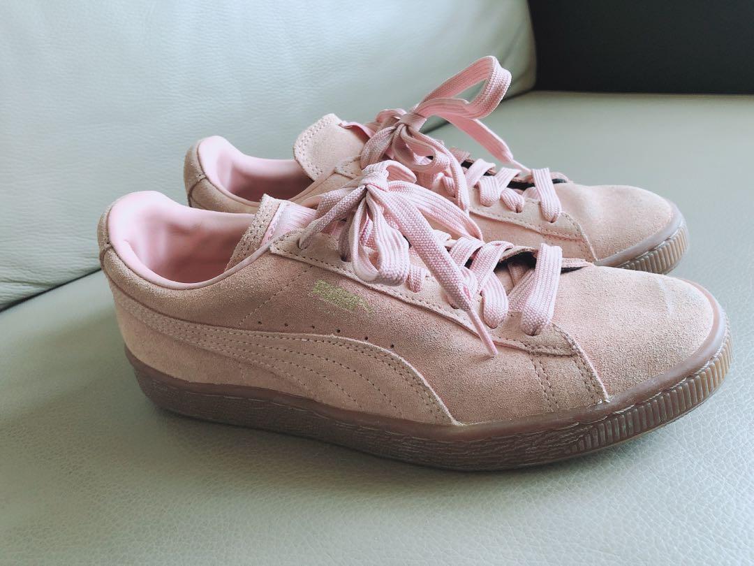 puma pink suede trainers